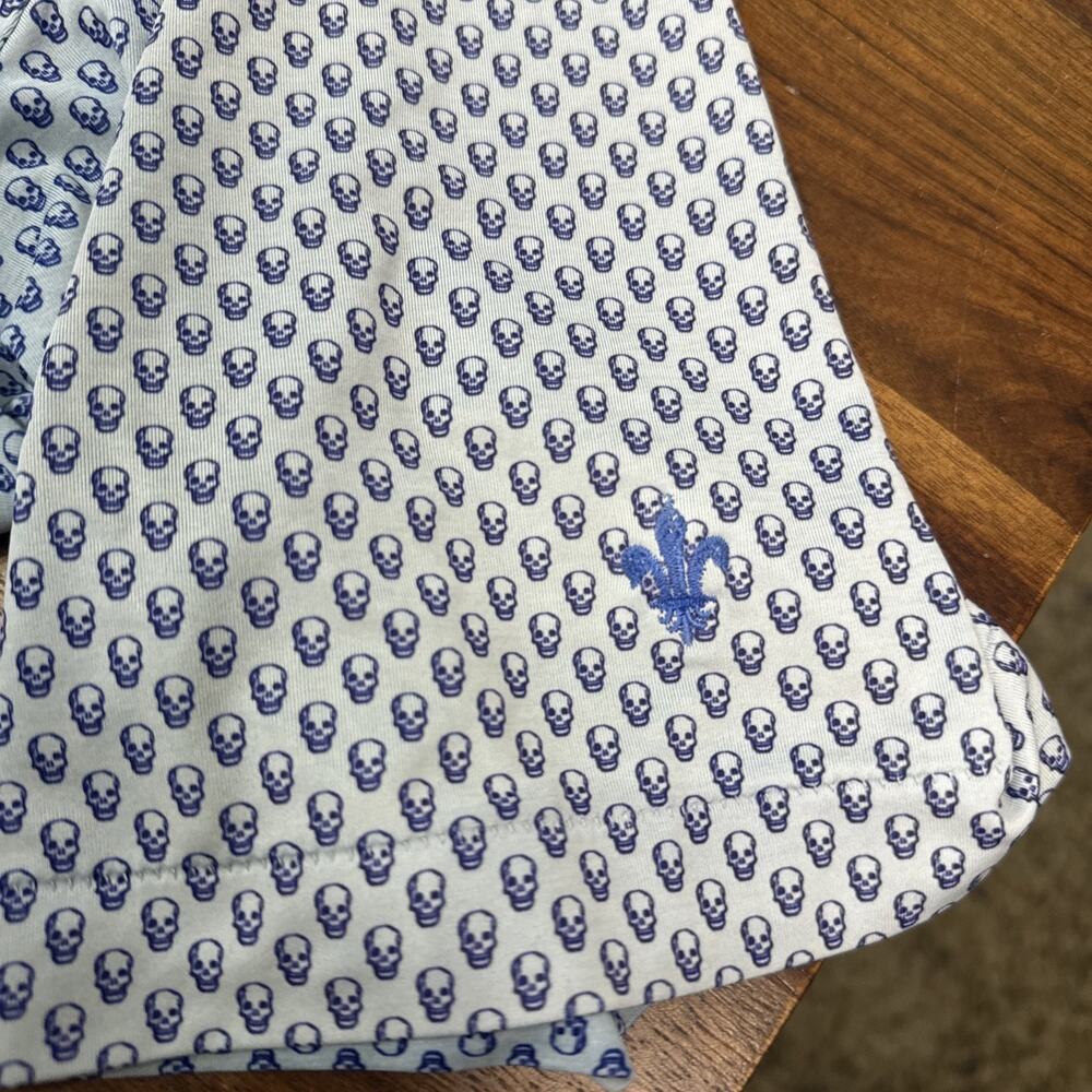 Peter Millar Summer Comfort Men's Short Sleeve Polo Shirt 2XL Skull Print - Picture 5 of 6